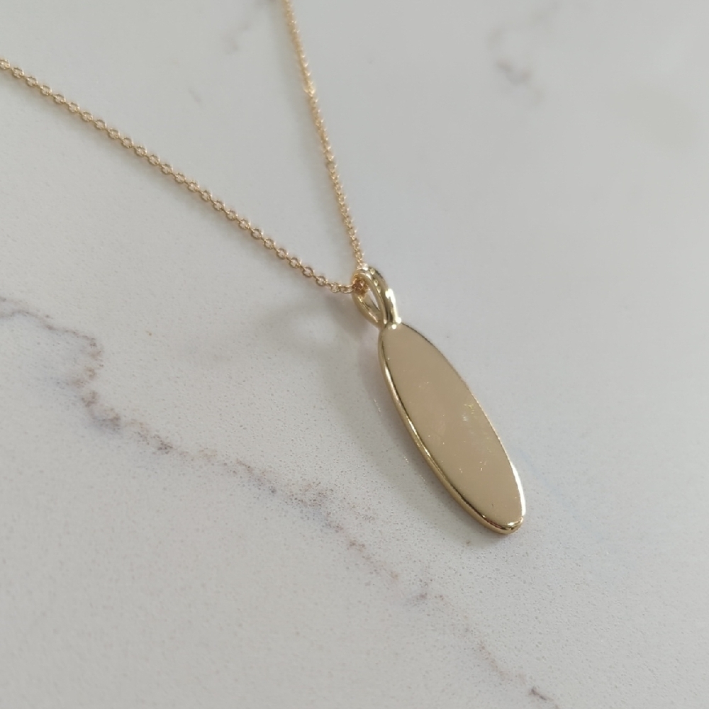 Ann Taylor Gold Oval Pendant Necklace - Picture 7 of 7